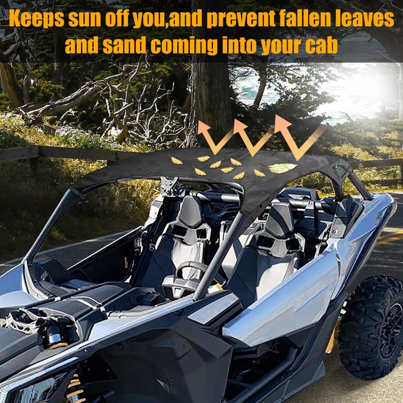 MFC Soft Canvas Roof Top Compatible With For UTV Can-Am Maverick X3 2017-2024 2 Doors Roof Soft Top Sunshade - Image 3